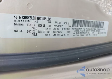 2015 Chrysler Town & Country Touring из США, поврежденный, VIN 2C4RC1BG6FR602012